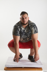 Man White Overweight Male Studio Poses